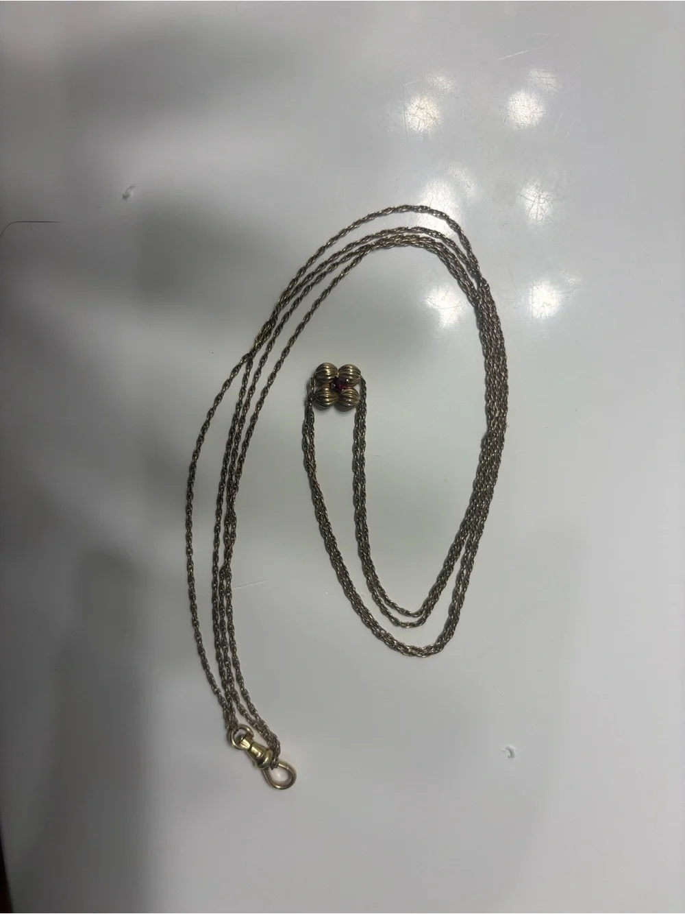 Delicate solid Gold Braided Necklace - Picture 1 of 2